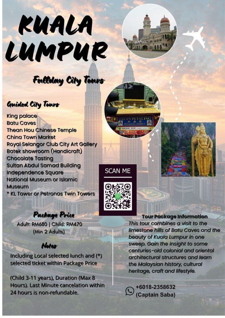 Discover Kuala Lumpur with a full-day guided city tour with Captain Saba